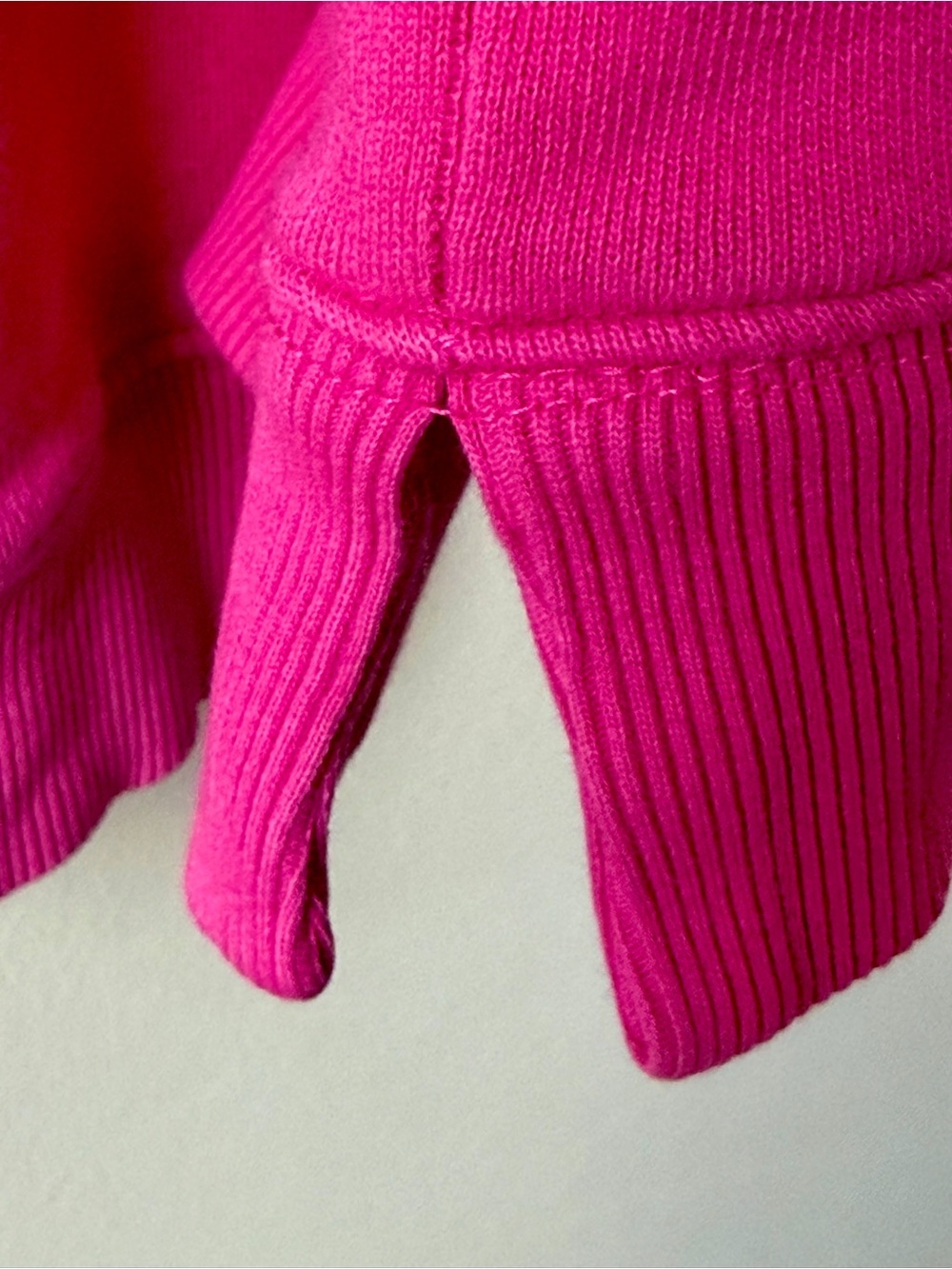 Boutique Hot Pink Raw Edge Hoodie | Relaxed Casual Sweatshirt | Size Large - Picture 8 of 8